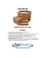 Preview for 1 page of Polar Spas AquaKing Additional Instructions