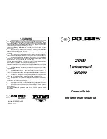 Предварительный просмотр 2 страницы Polaris 2000 Universal Snow Owner'S Safety And Maintenance Manual