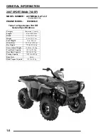 Предварительный просмотр 10 страницы Polaris 2007 SPORTSMAN 700 X2 EFI Service Manual