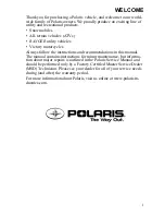 Предварительный просмотр 3 страницы Polaris 2009 Phoenix 200 Quadricycle Owner'S Manual