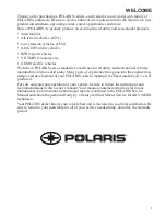 Preview for 3 page of Polaris 2014 RANGER 400 Owner'S Manual