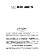 Preview for 1 page of Polaris 2015 RZR 900 XC Edition Service Manual