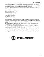 Preview for 3 page of Polaris M1400 Owner'S Manual