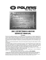 Предварительный просмотр 2 страницы Polaris SPORTSMAN 400 2003 Service Manual