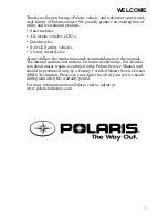 Preview for 3 page of Polaris Sportsman 9921792 Owner'S Manual