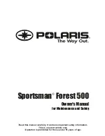 Polaris Sportsman Forest 500 Owner'S Manual For Maintenance And Safety preview