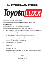 Предварительный просмотр 44 страницы Polaris ToyotaLUXX User Manual