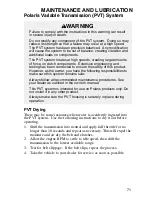 Preview for 73 page of Polaris UTV 2x4 Series 11 Owner'S Manual