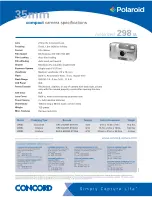 Preview for 2 page of Polaroid 298SL Specifications