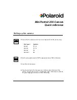 Preview for 1 page of Polaroid MiniPortrait 206 Quick Reference