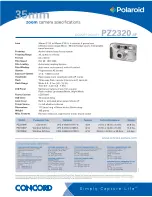 Preview for 2 page of Polaroid Polaroid PZ2320 AF Specifications