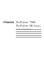 Polaroid ProPalette 7000 Installation And Quick Reference preview