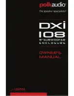 Preview for 1 page of Polk Audio DXI 108 Owner'S Manual