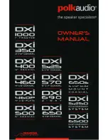 Предварительный просмотр 1 страницы Polk Audio DXi1000 Owner'S Manual