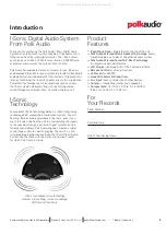 Preview for 5 page of Polk Audio I-Sonic Digital Audio System Owner'S Manual