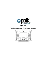 Polk Audio PA4A Installation And Operation Manual preview