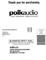 Предварительный просмотр 8 страницы Polk Audio RC55i Owner'S Manual