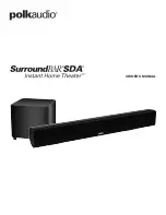 Предварительный просмотр 1 страницы Polk Audio SurroundBAR SDA Instant Home Theater Owner'S Manual