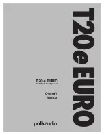 Предварительный просмотр 1 страницы Polk Audio T20E EURO Owner'S Manual