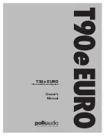 Preview for 1 page of Polk Audio T90e EURO Owner'S Manual