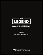 Preview for 1 page of Polk Mono Legend L900 Series Owner'S Manual