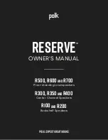 Preview for 1 page of Polk Mono RESERVE 
R700 Owner'S Manual