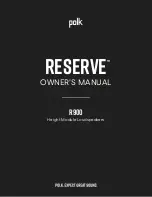 Preview for 1 page of Polk Mono Reserve R900 Owner'S Manual