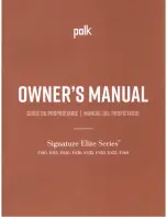 Preview for 1 page of Polk Mono Signature Elite ES10 Owner'S Manual