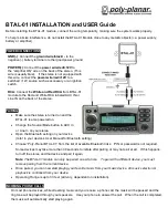 poly-planar BTAL-01 Installation And User Manual preview