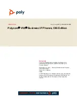 Poly OBi Series User Manual preview