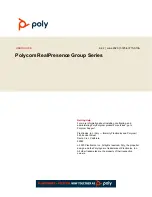 Poly Polycom RealPresence
 Group Series User Manual предпросмотр