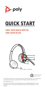 Предварительный просмотр 1 страницы Poly Savi 8210 Office Quick Start Manual