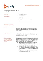 Poly Voyager Focus 2 UC Series Frequently Asked Questions Manual preview