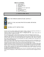 Preview for 3 page of Polychem PHT1401 Operation Manual And Spare Parts List