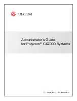 Preview for 1 page of Polycom CX7000 series Administrator'S Manual