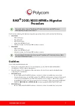 Polycom Real-Time Media Conferencing Platform RMX 2000 Migration Manual preview