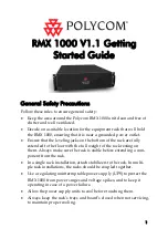 Polycom RMX 1000 Started Manual preview