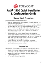 Preview for 1 page of Polycom RMX 1500 Quick Installation And Configuration Manual