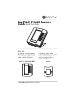 Polycom SoundPoint IP Backlit Expansion Module Quick Start Manual preview