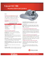 Preview for 1 page of Polycom ViewStation vsx7000 Frequently Asked Questions