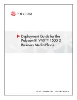 Предварительный просмотр 1 страницы Polycom VVX 1500 D Deployment Manual