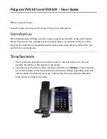 Предварительный просмотр 1 страницы Polycom VVX 501 User Manual