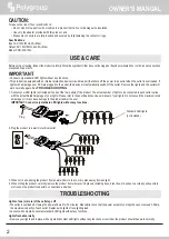 Preview for 2 page of Polygroup ILLUMINATIONS LED LIGHTWIZARD PDR-026-120V Owner'S Manual