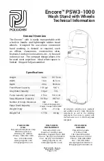 Preview for 1 page of PolyJohn Encore PSW3-1000 Technical Information