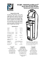 PolyJohn HandStand PSW1-1000 Technical Information preview