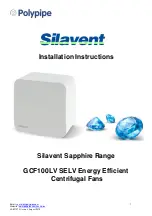 Preview for 1 page of Polypipe Silavent Sapphire GCF100LV Series Installation Instructions