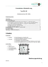 Polytron SCA 32 User Manual preview