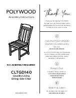 Preview for 1 page of Polywood CLTGD140 Assembly Instructions