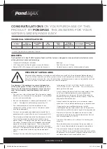 Preview for 2 page of PondMAX SF650 Instruction Manual