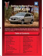 Preview for 1 page of Pontiac 2004 Aztek Getting To Know Manual